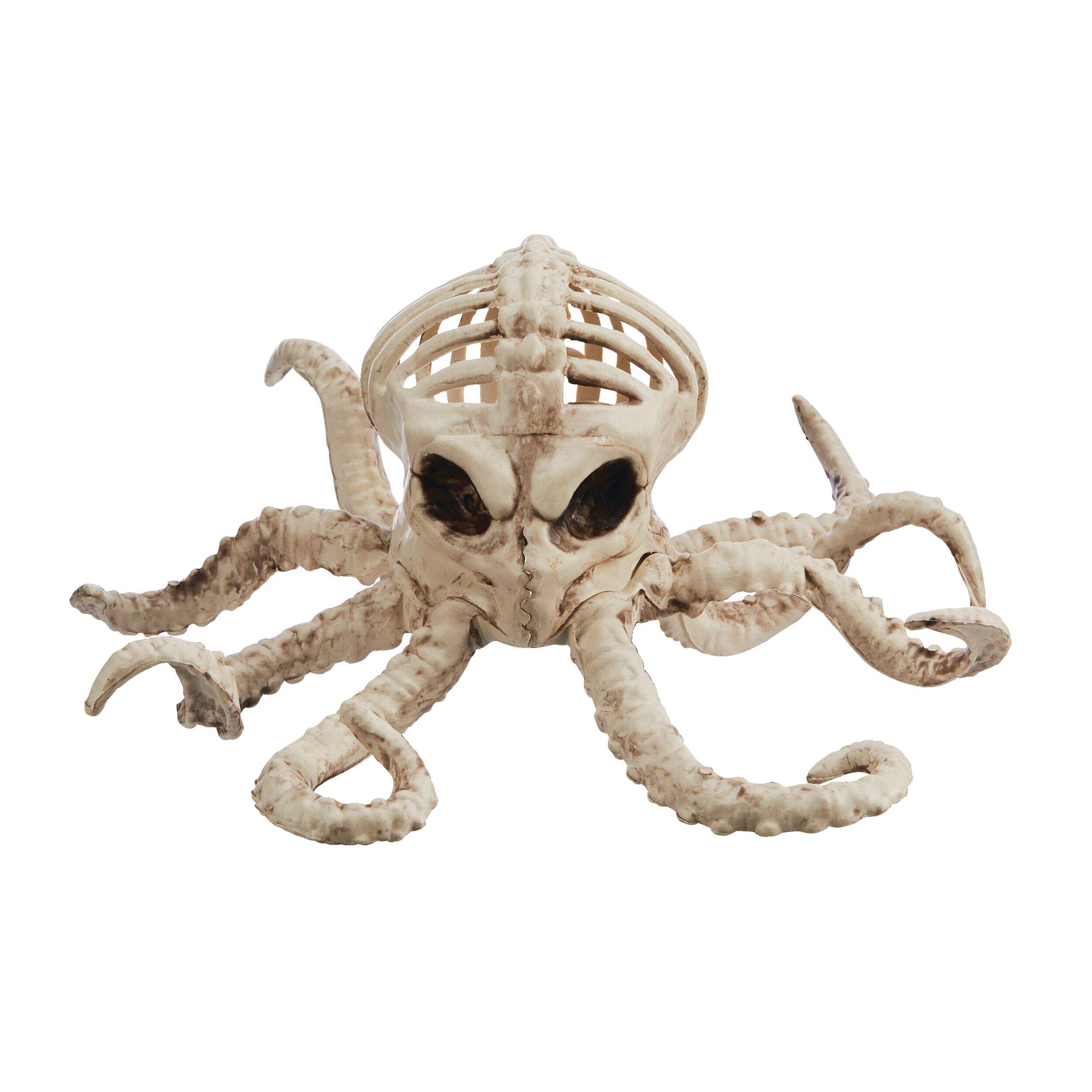 For Living Scary Skeleton Octopus, Bar and Table Halloween Decorations, Beige, 12-in Front_Elevated