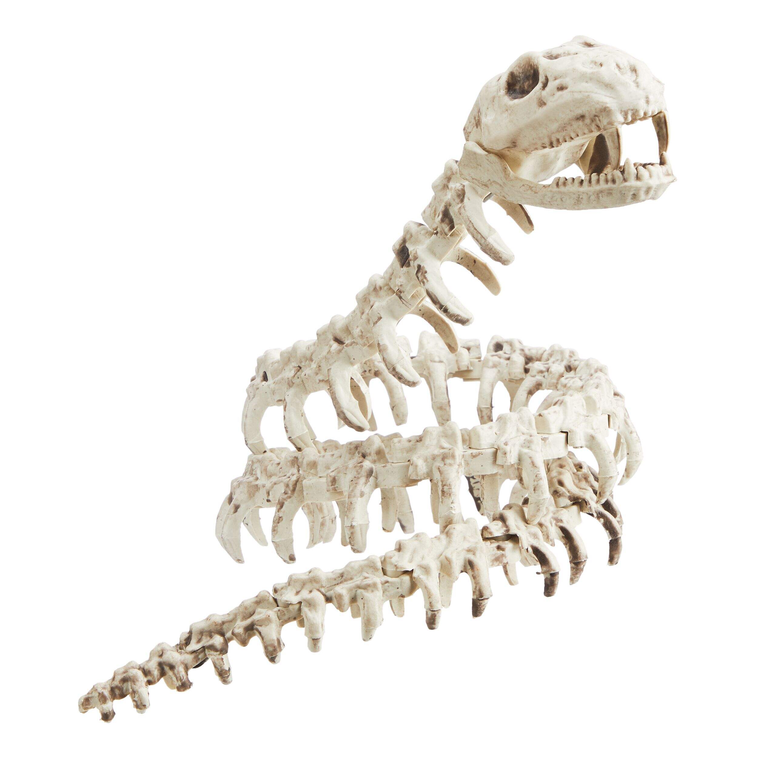For Living Skeleton Snake Prop, White, 43-in, Indoor/Outdoor Decoration for Halloween Front_Three_Fourths_Angled_Right