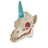 Tête de squelette de licorne For Living avec piles, lumière à DEL, blanc, 11 po, décoration intérieure activée par la lumière pour l'Halloween Front_Three_Fourths_Angled_Left