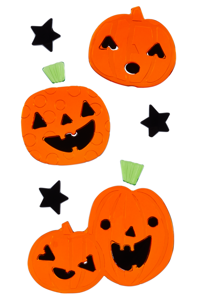 For Living Pumpkins/Witch/Cat/Ghosts Assorted Wall Gel Cling Decals ...