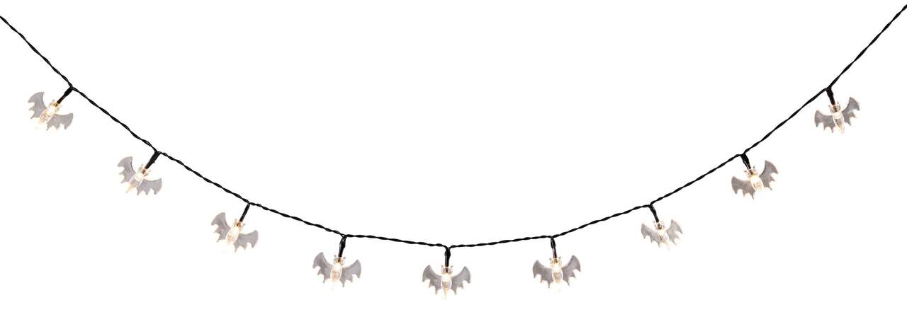 For Living Bat LED Light-Up String Lights, White, 6 1/4-ft, 10-pk,  Indoor/Outdoor Decoration for Halloween
