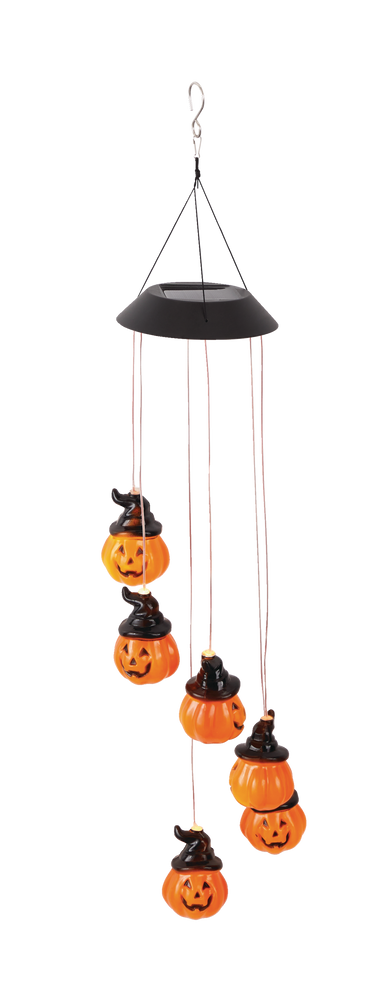 For Living Jack-O'-Lantern LED Hanging Solar Light Pumpkin Windchime ...