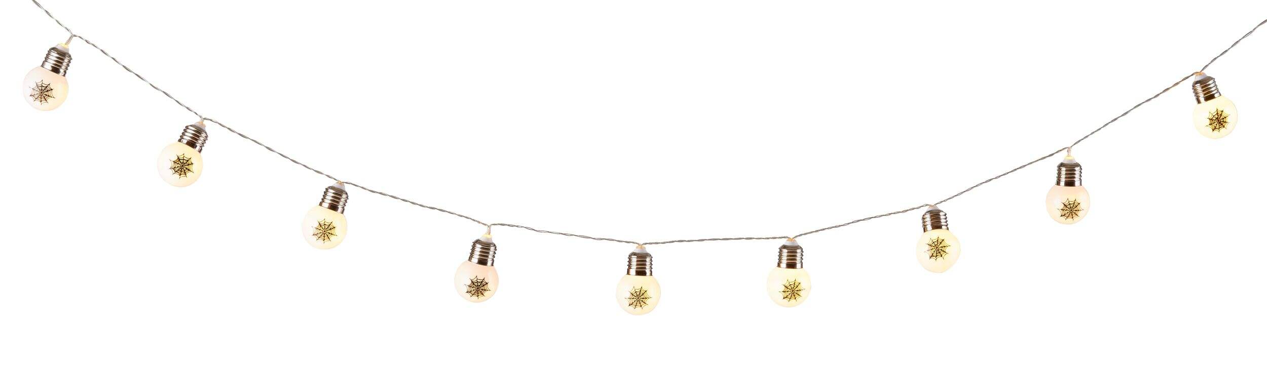 For Living LED Light-Up Spider Web String Lights, Silver, 5.5-ft, 10-pk, Indoor/Outdoor Decoration for Halloween CloseUp