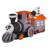 Gemmy Ghost & Skeleton Conductor LED Light-Up Airblown Inflatable Train, 6-ft Front_Three_Fourths_Angled_Left