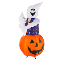 Gemmy, Fantôme gonflable tenant un bébé, lumière à DEL pour décoration d’Halloween, blanc, 6 pi Front_Three_Fourths_Angled_Right