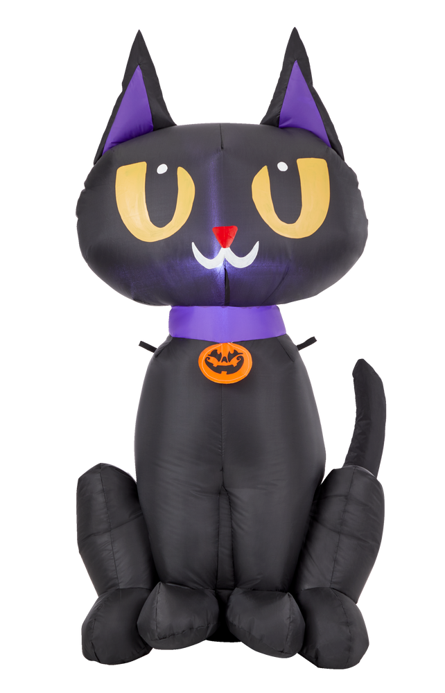 Gemmy Airblown Inflatable Cat with LED Lights, Fun Halloween
