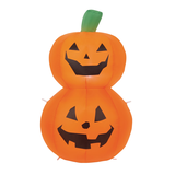 Gemmy Jack-O'-Lantern LED Light-Up Airblown Inflatable Pumpkin Stack with Stakes, Orange, 3.5-ft, Self Inflating Outdoor Decoration for Halloween Front_Flat