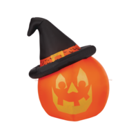 Gemmy Airblown Inflatable Giant Pumpkin with Witch Hat for Halloween, Orange, 4 1/2-ft