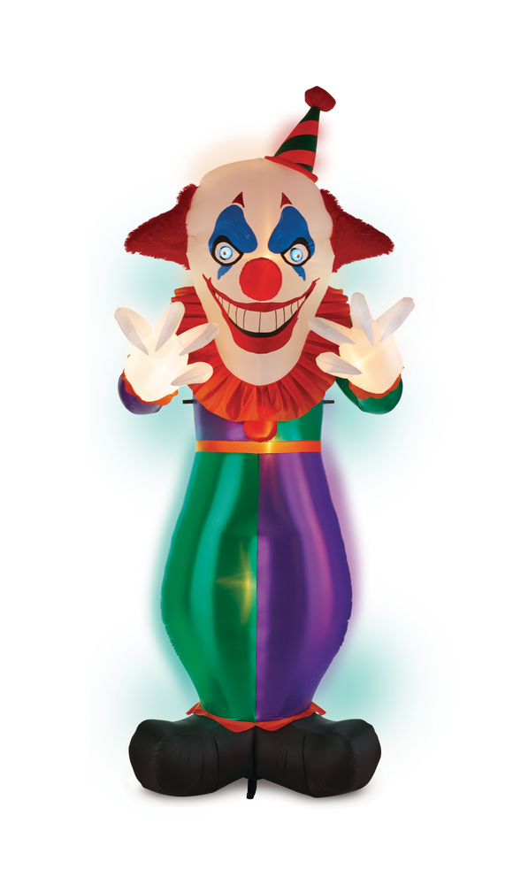 Gemmy Airblown Inflatable Giant Clown for Halloween, LED Lights, Multi ...