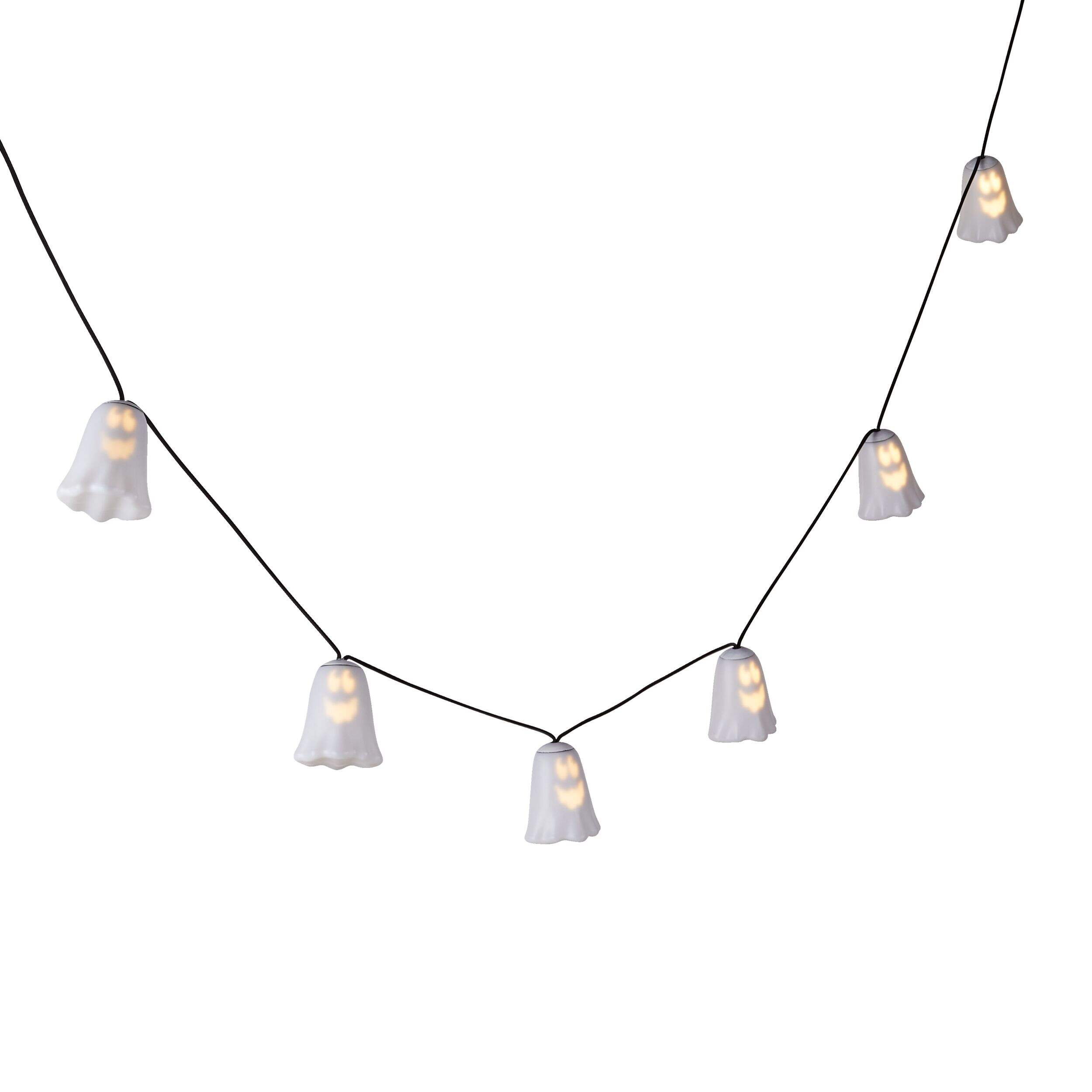 Jeu de lumières musicales à DEL Gemmy, fantôme animé, blanc, 8-1/2 pi, paq. 8, décorations d'intérieur/d'extérieur pour l'Halloween CloseUp