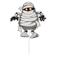 For Living Pumpkin/Mummy/Frankenstein/Ghost Yard Stake Signs, Multi-Coloured, 9 1/4-ft, 6-pk, Outdoor Decoration for Halloween Front_Flat