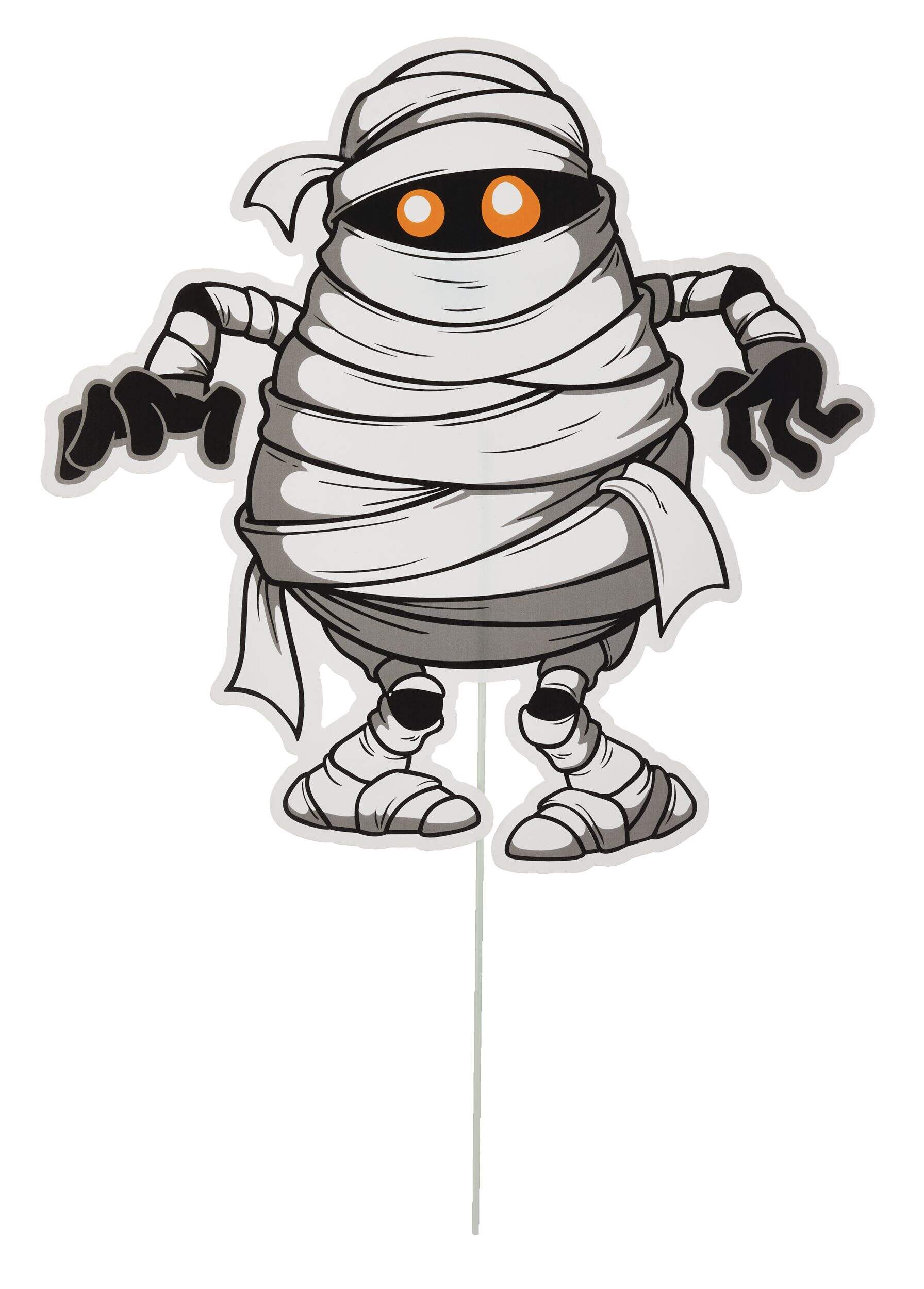 Affiches de pelouse sur piquet For Living citrouille/momie/Frankenstein/fantôme, multicolore, 9 1/4 pi, paq. 6, décorations d'extérieur pour l'Halloween Front_Flat