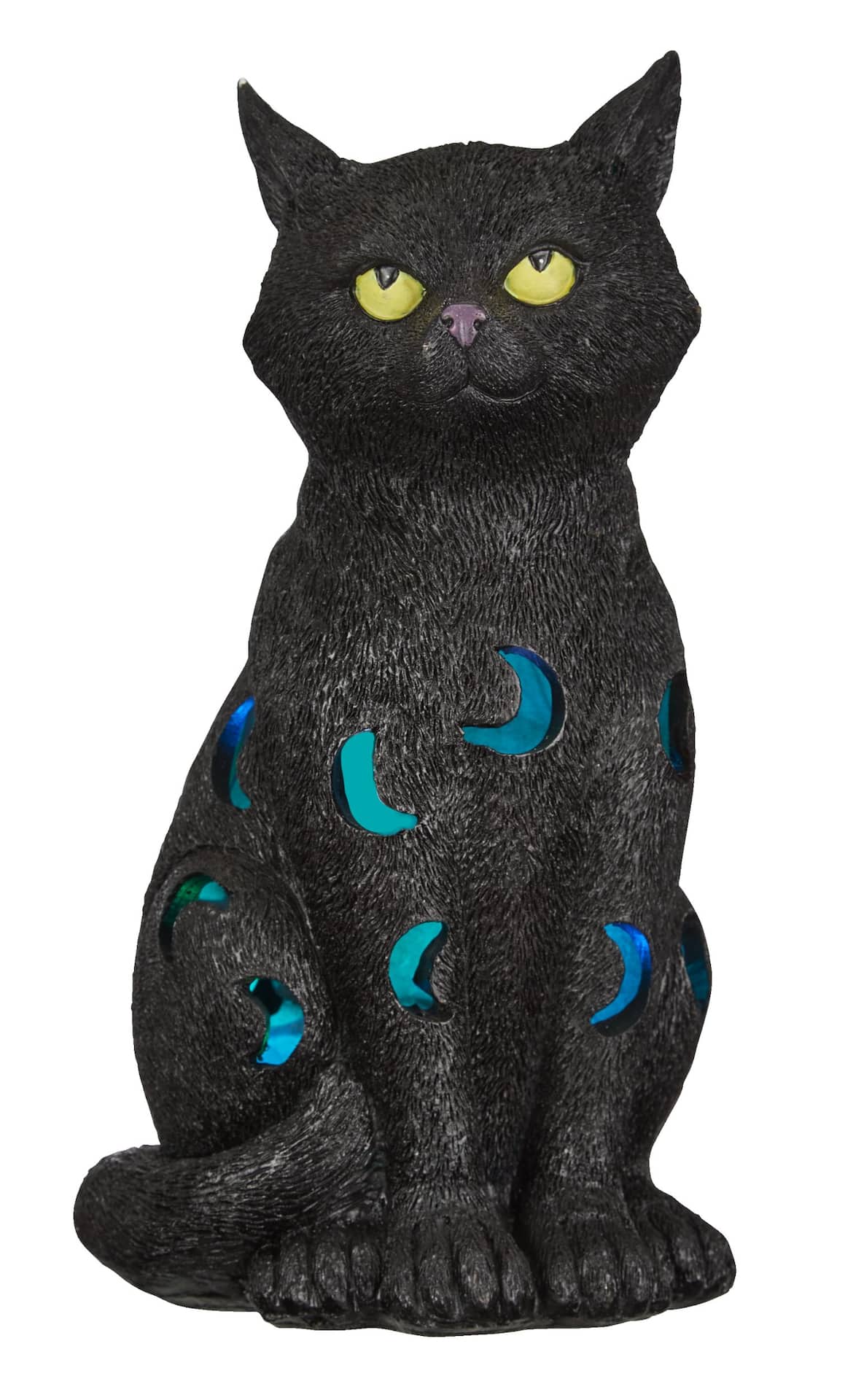 For Living Black Cat LED Light-Up Colour Changing, Moon Print, 10 1/4-in,  Indoor/Outdoor Decoration for Halloween