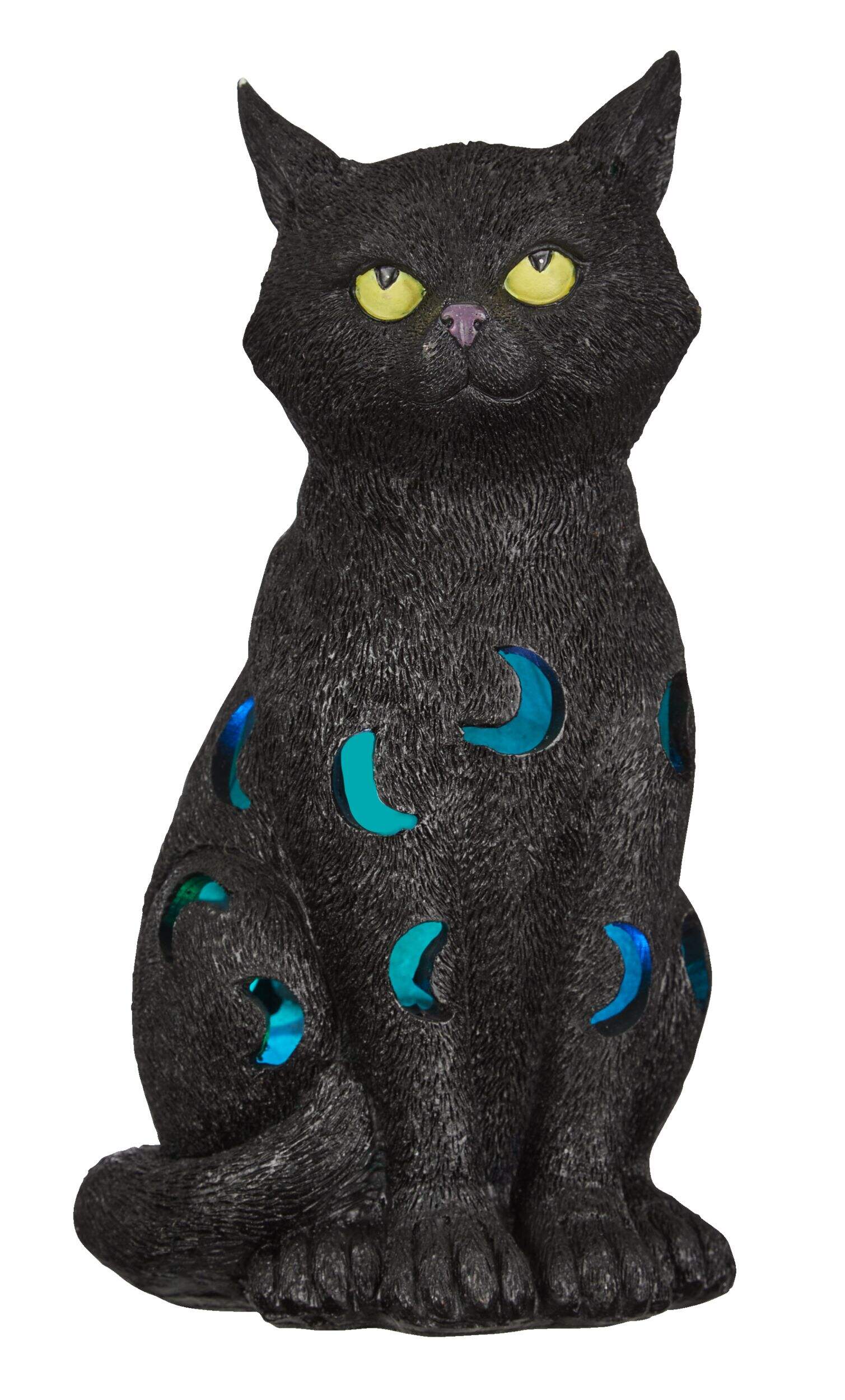 For Living Black Cat LED Light-Up Colour Changing, Moon Print, 10 1/4-in, Indoor/Outdoor Decoration for Halloween Front_Flat