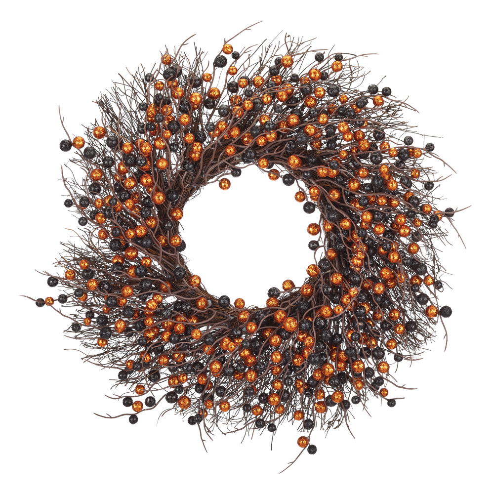 For Living Shimmer Wreath, Hanging Indoor Halloween Decorations, Black