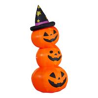 FOR LIVING Stack of Jack-O-Lanterns Inflatable Outdoor Halloween Decoration, 6-ft Front_Three_Fourths_Angled_Right