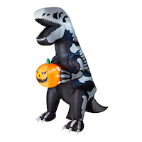 FOR LIVING Dinosaur Skeleton Inflatable Outdoor Halloween Decoration, 7-ft Front_Three_Fourths_Angled_Left