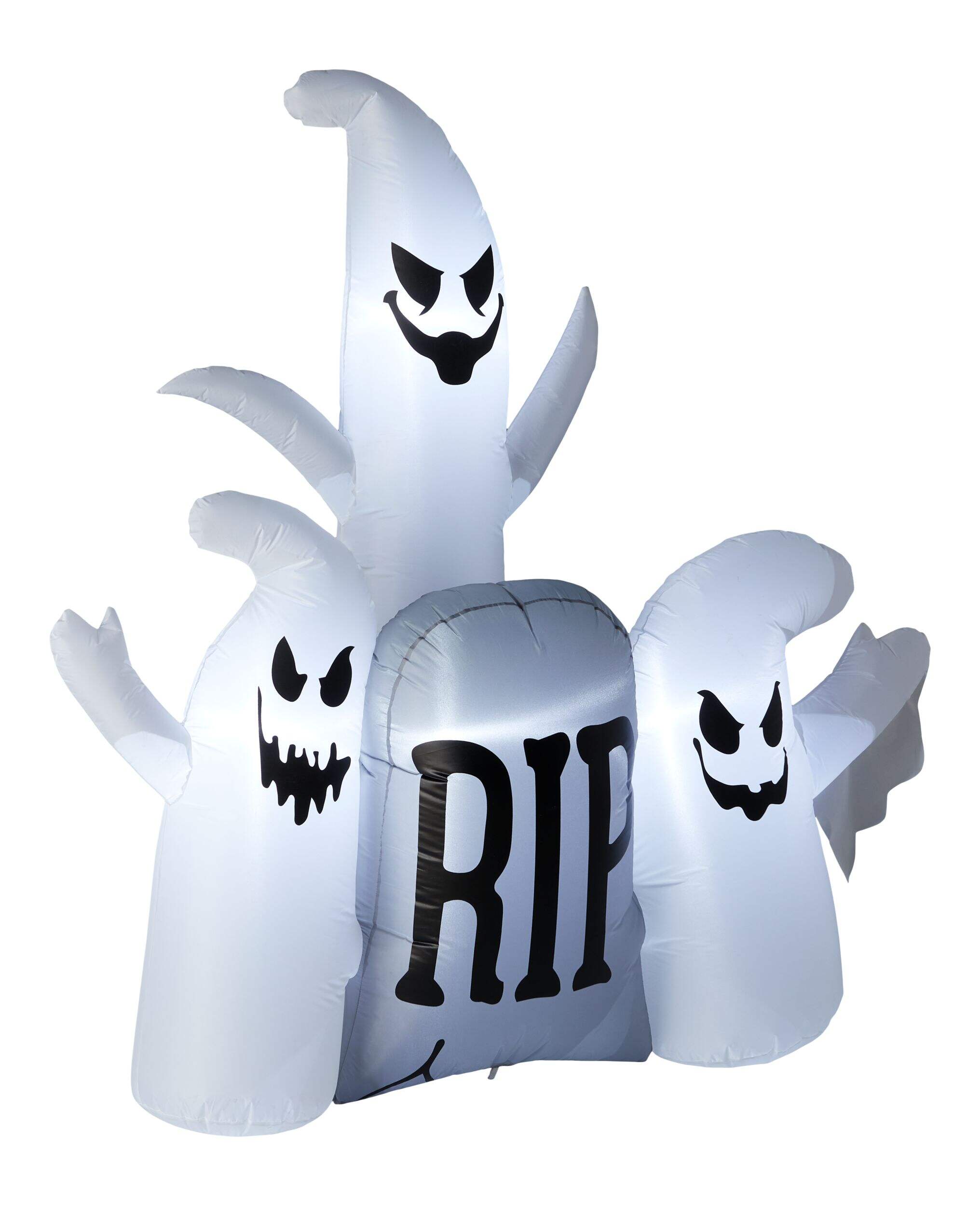 FOR LIVING LED Ghosts with Tombstone Outdoor Halloween Decoration, 5.5-ft Front_Three_Fourths_Angled_Right