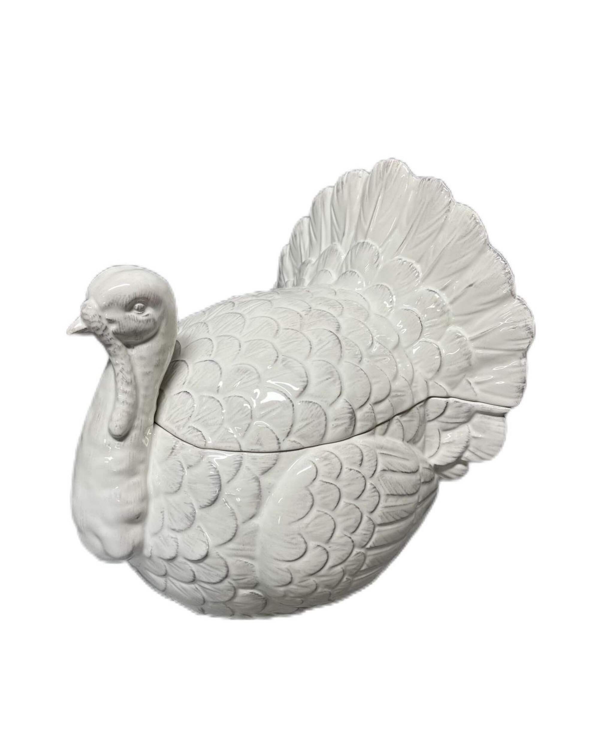 CANVAS White Ceramic Turkey Jar Front_Three_Fourths_Angled_Left
