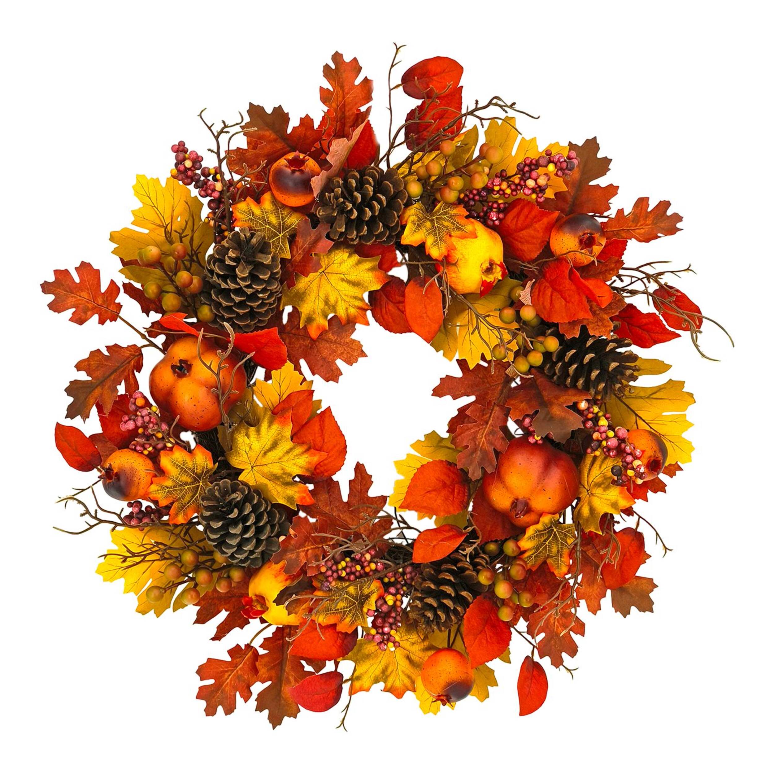 CANVAS Red Fall Wreath, 24-in Front_Flat