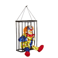 For Living Animated Caged Clown Halloween Decoration Front_Three_Fourths_Angled_Right