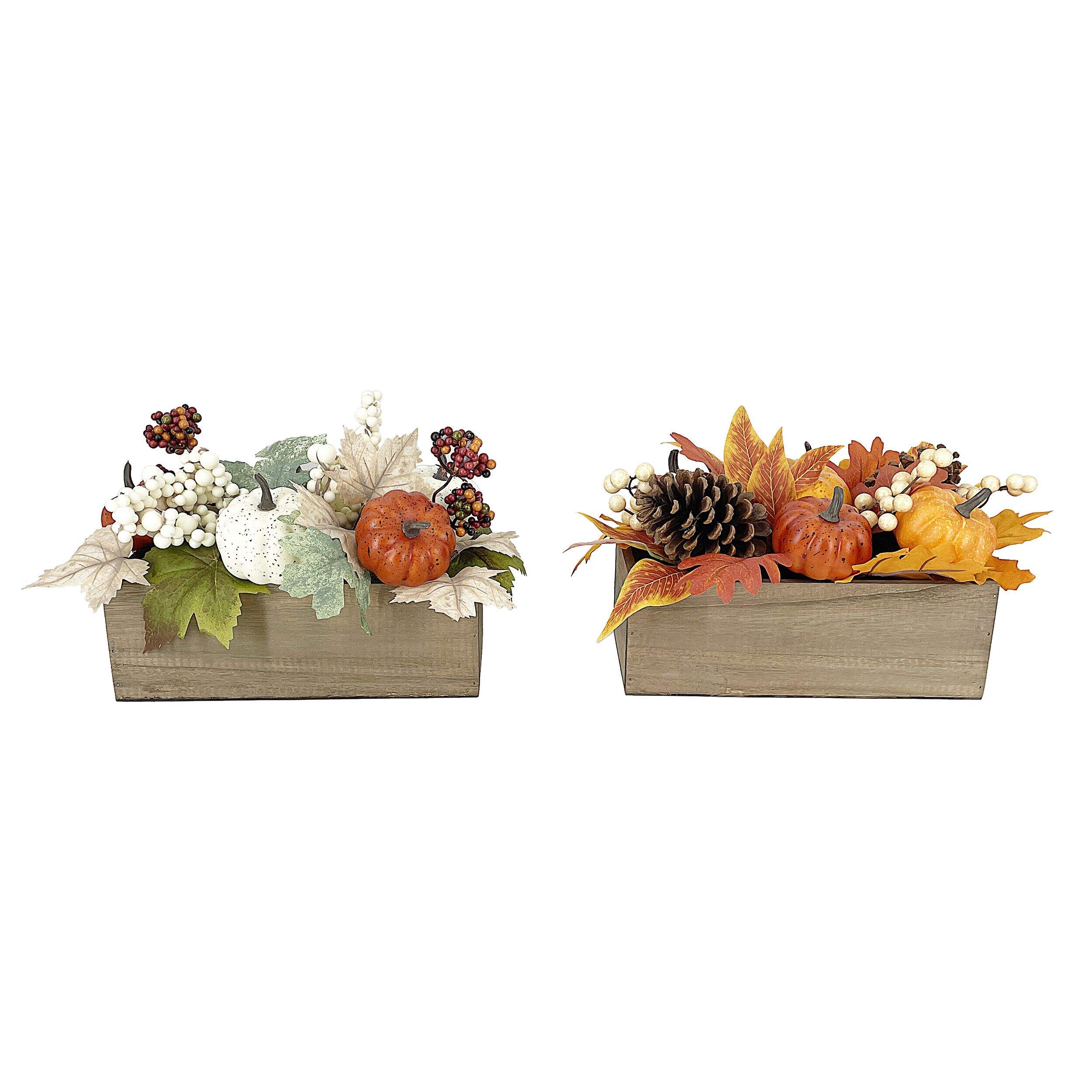 CANVAS Fall Floral Foliage Tabletop Décor Assortment, 15-in Front_Elevated