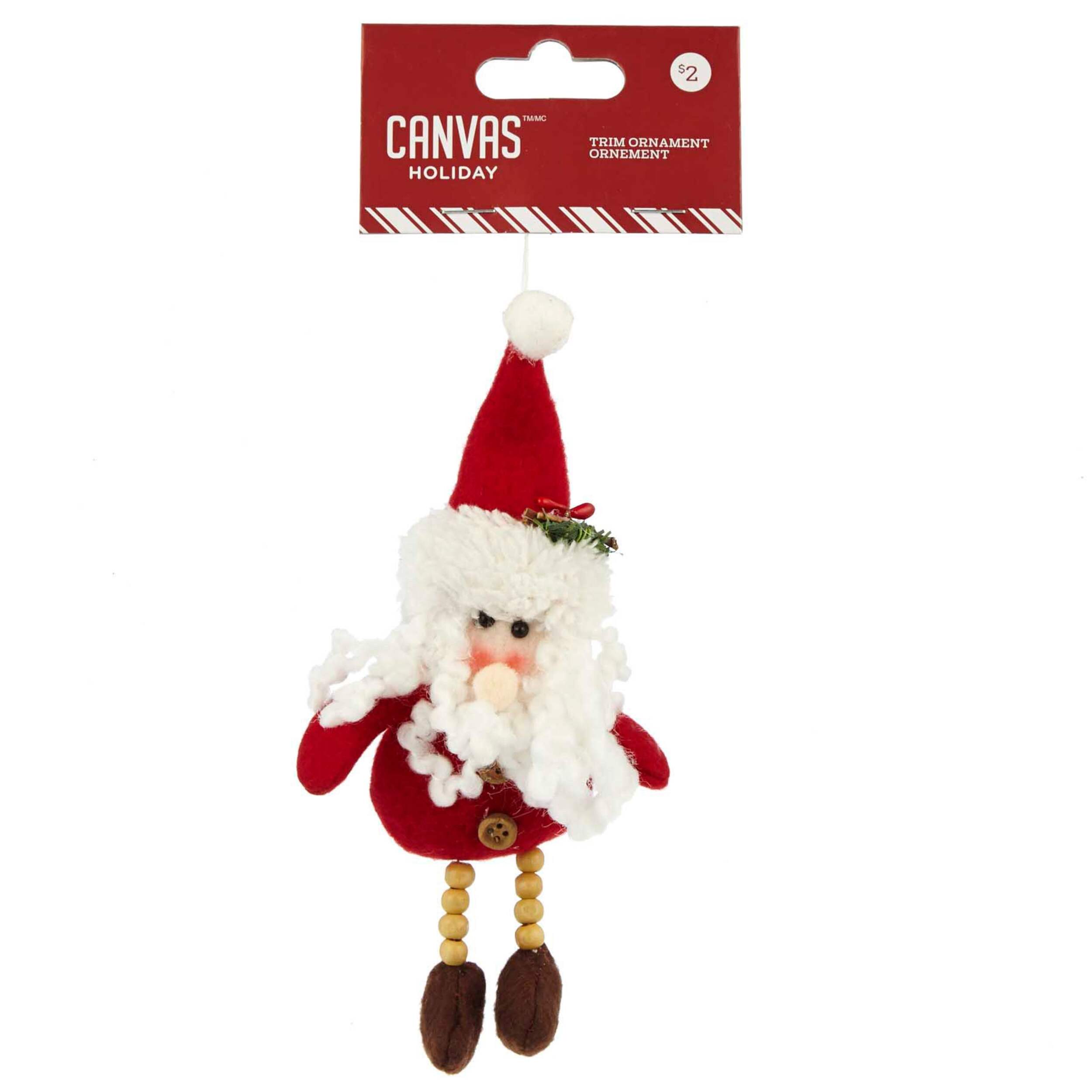 CANVAS Red Beaded Leg Character Ornament Front_Flat