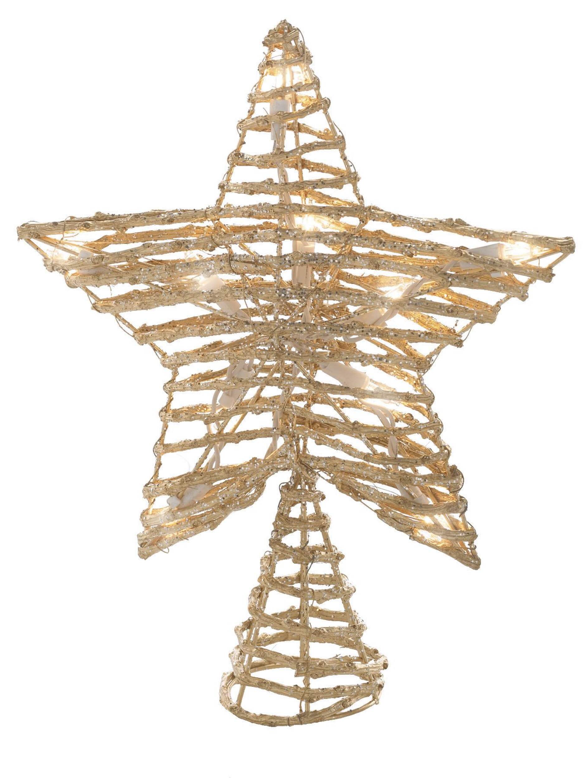 CANVAS Grapevine Star Pre-Lit Tree Topper, 12-in Front_Elevated