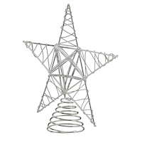 For Living Christmas Decoration Wire Start Tree Topper, Silver, 10-in Front_Angled_Left