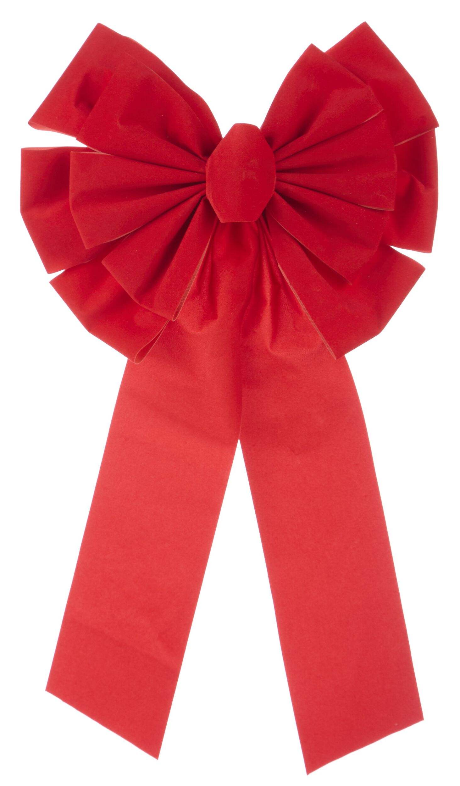 For Living 12-Loop Velvet Bow, Red, 26-in x 14-in Front_Flat