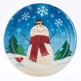 Snowman Round Plates, 9-in Overhead_Flat