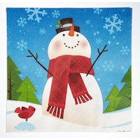 Snowman Dinner Napkin, 10-pk Front_Flat