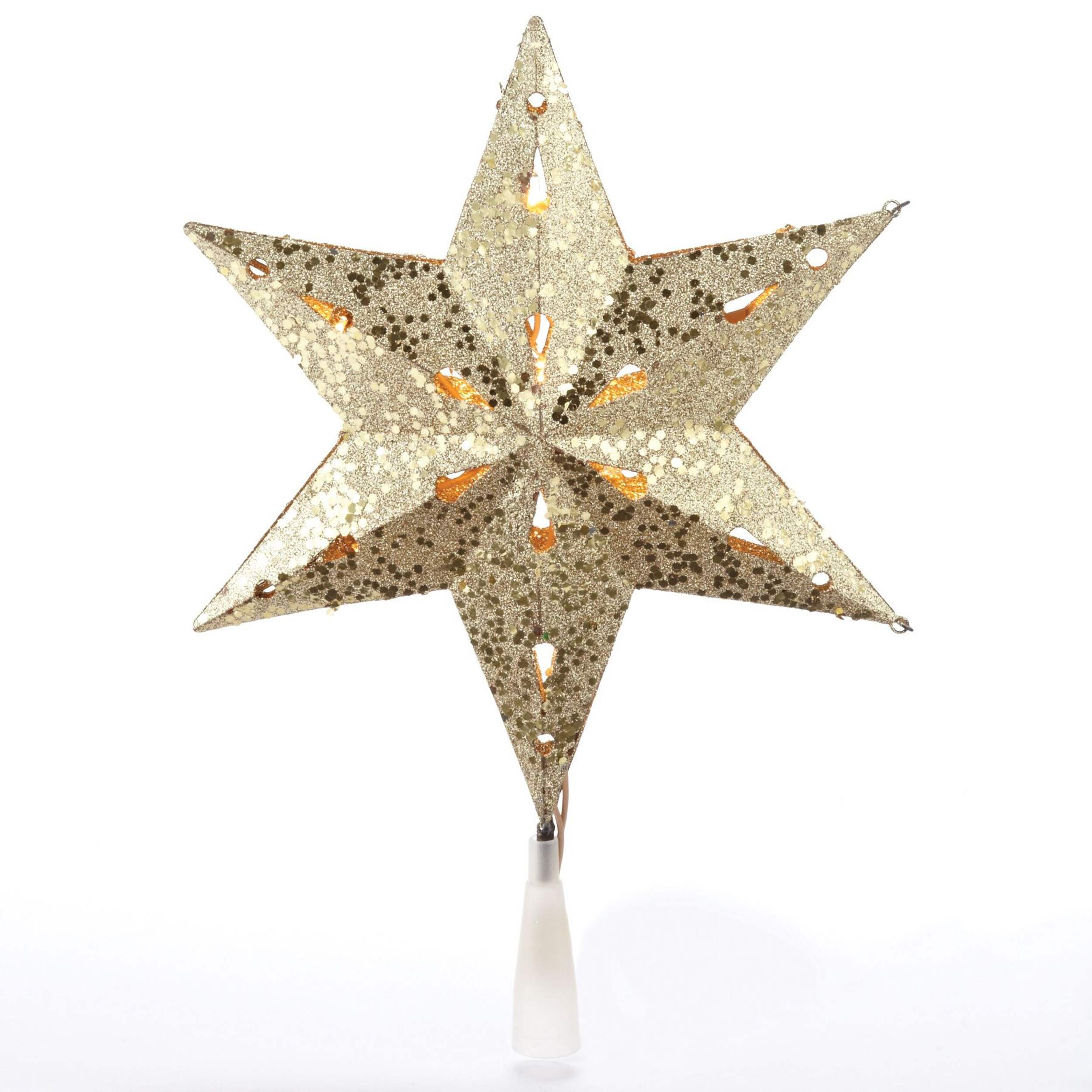 NOMA - Étoile de cime de sapin de Noël en métal pré-illuminée, 13 po Front_Flat