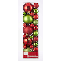 CANVAS Red Ball Ornament Set, Assorted, 41-pk Front_Flat