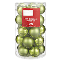 CANVAS Green Glass Ball Ornament Set, Assorted, 25-pk Front_Flat