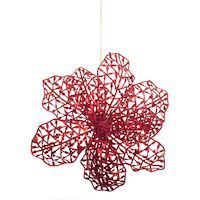 CANVAS Red Poinsettia with Clip Ornament Front_Flat