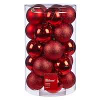 For Living Decoration Red Ball Christmas Ornament Set, Assorted Style, 25-pk Front_Elevated