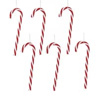 CANVAS Red Collection Decoration Candy Cane Christmas Ornament Set, 5-in, 6-pk Front_Flat