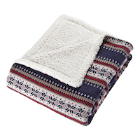 CANVAS Navy Nordic Snowflake Throw Blanket Composite_or_Mixed