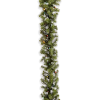 NOMA Pre-Lit Christmas Decoration Artificial Garland, 9-ft CloseUp
