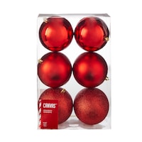CANVAS Red Collection Shatterproof Decoration Ball Christmas Ornament Set Front_Elevated