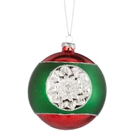 CANVAS Red Cut-Out Glass Ball Ornament Front_Flat
