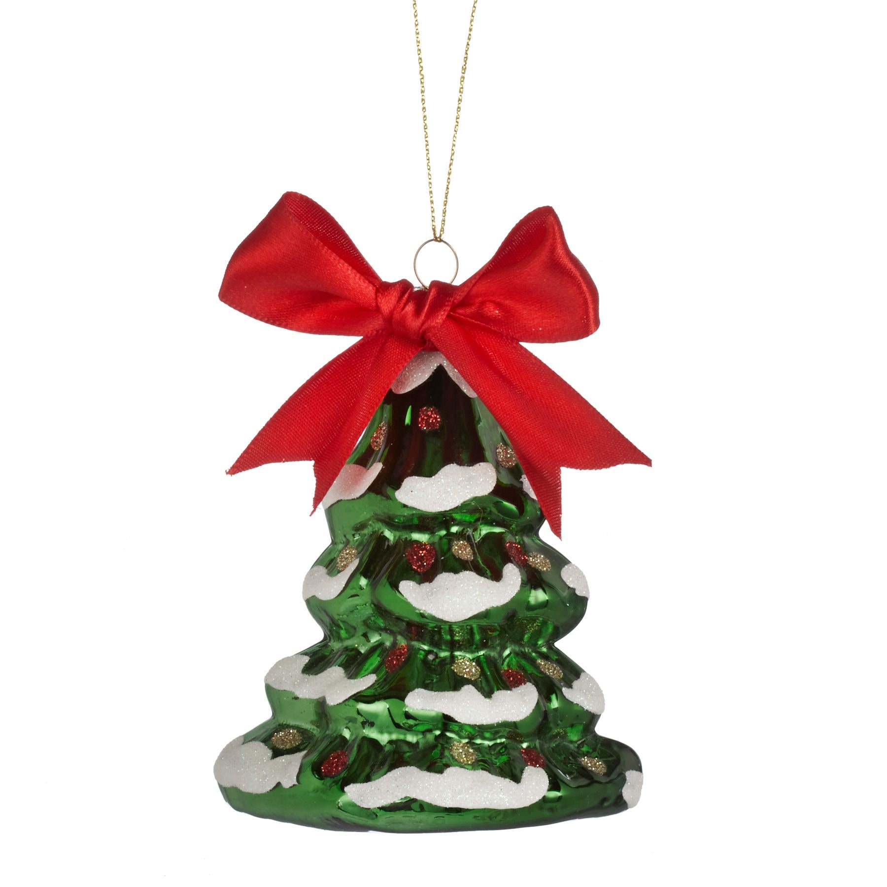 CANVAS Red Glass Christmas Tree with Bow Ornament Canadian Tire