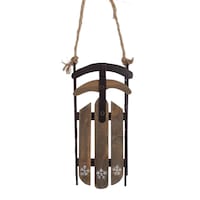 CANVAS Red Wooden Sled Ornament Front_Flat