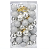 CANVAS Collection Argent - Boule de Noël en verre en grappe, argent, 6-3/4 po, 60 pcs Front_Elevated