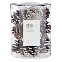 CANVAS White Collection Decoration Snowy Pinecone Christmas Ornament Set, 2-in, 12-pk Front_Elevated