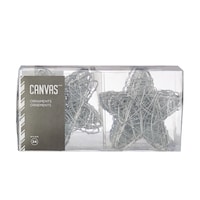 CANVAS Silver Collection Decoration Wire Shiny Star Christmas Ornament, 3-in, 24-pk Front_Elevated