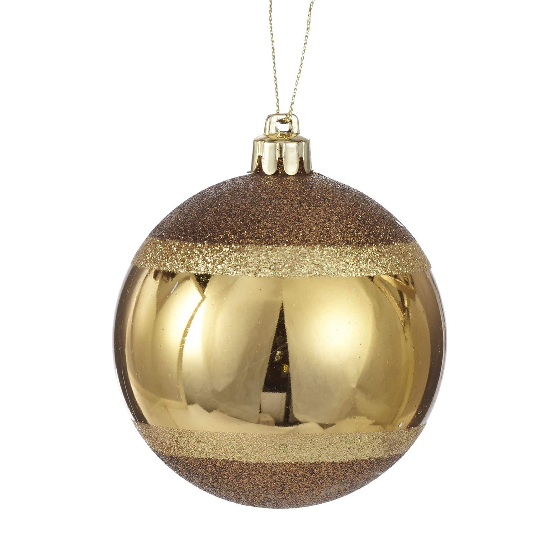 CANVAS Gold Sequin & Glitter Shatterproof Ball Ornament, 80-mm ...