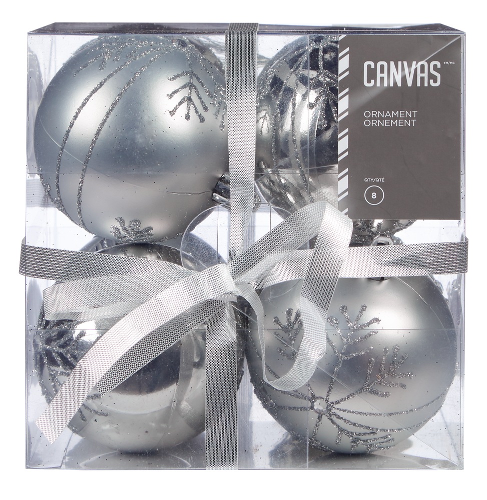 CANVAS Silver Collection Glittering Decoration Accent Ball Christmas