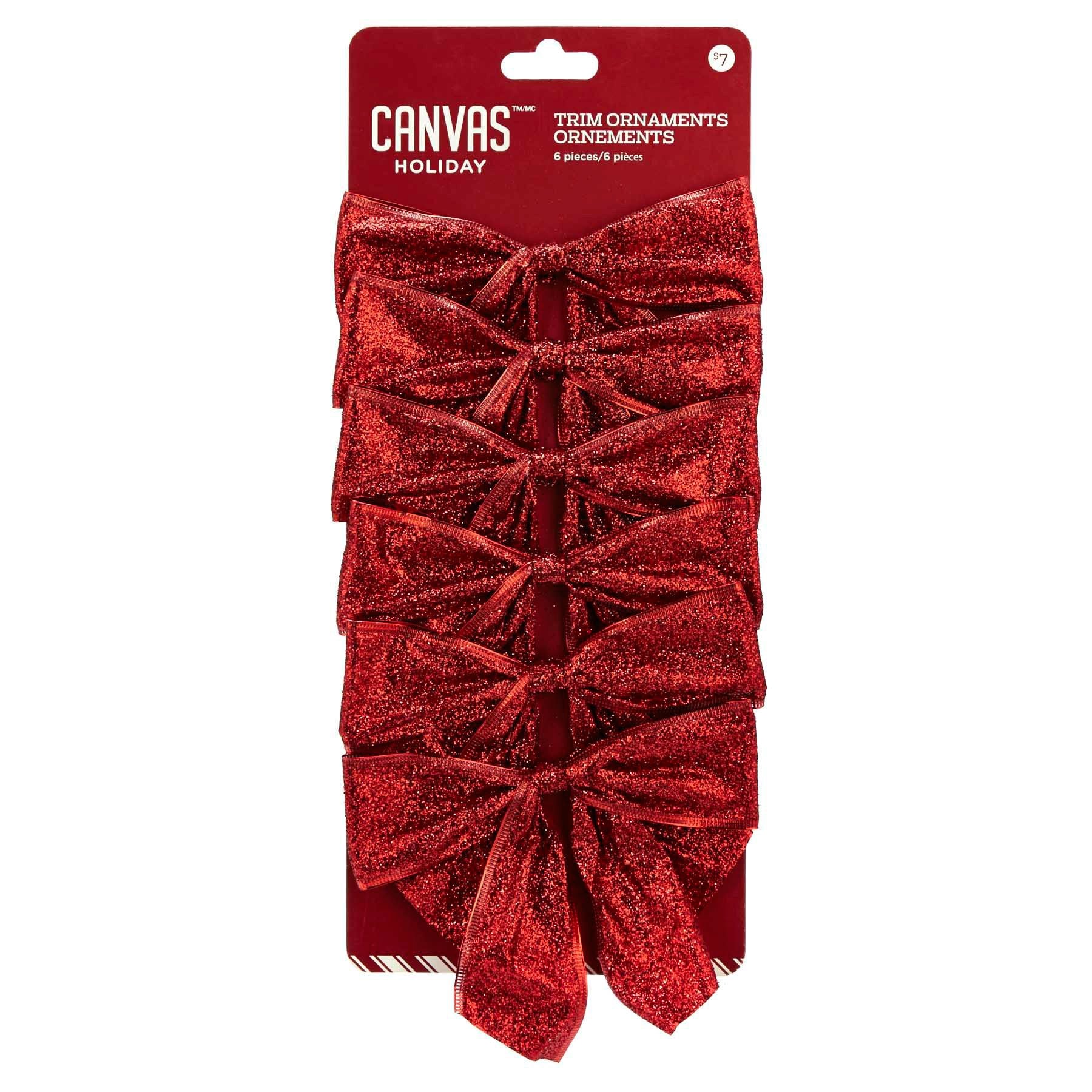 CANVAS Decorative Red Tree Bows Canadian Tire